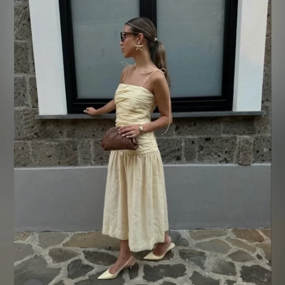 Zara Draped Midi Dress ZW Collection